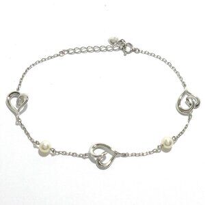 Auth mikimoto - 18K White Gold Cream Pearl Bracelet